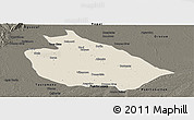 Shaded Relief Panoramic Map of Mani, darken