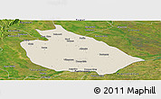 Shaded Relief Panoramic Map of Mani, satellite outside