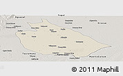 Shaded Relief Panoramic Map of Mani, semi-desaturated