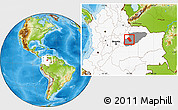 Physical Location Map of Yopal, highlighted country, highlighted parent region