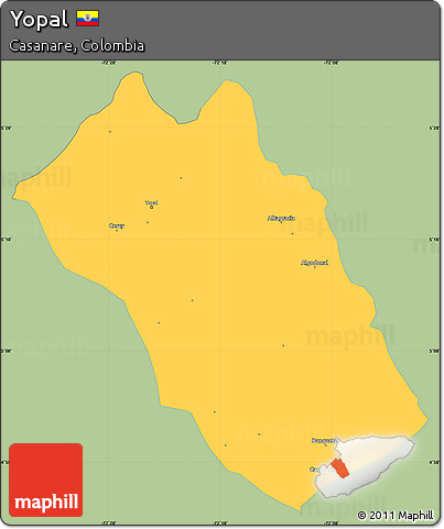 Savanna Style Simple Map of Yopal, single color outside