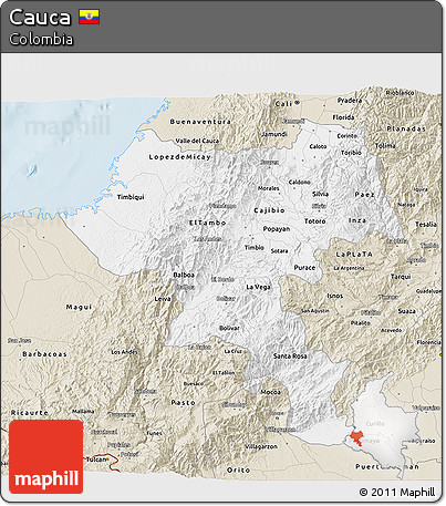 Classic Style 3D Map of Cauca