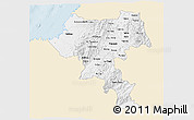Classic Style 3D Map of Cauca, single color outside