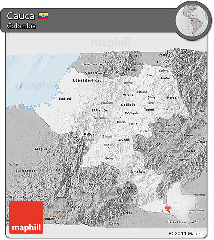 Gray 3D Map of Cauca