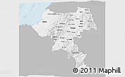 Gray 3D Map of Cauca, single color outside