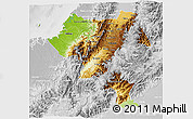 Physical 3D Map of Cauca, lighten, desaturated
