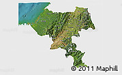 Satellite 3D Map of Cauca, single color outside