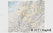Shaded Relief 3D Map of Cauca, semi-desaturated