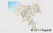 Shaded Relief 3D Map of Cauca, single color outside