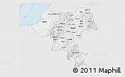 Silver Style 3D Map of Cauca, single color outside