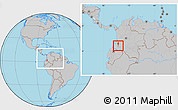 Gray Location Map of Almaguer, within the entire country