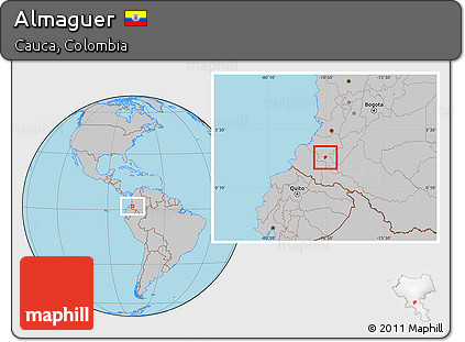 Gray Location Map of Almaguer