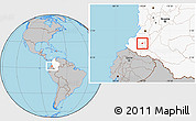 Gray Location Map of Almaguer, highlighted country