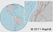 Gray Location Map of Almaguer, hill shading