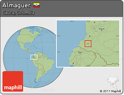 Savanna Style Location Map of Almaguer