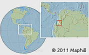 Savanna Style Location Map of Almaguer, highlighted parent region, within the entire country, hill shading