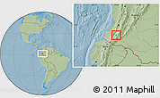 Savanna Style Location Map of Almaguer, hill shading