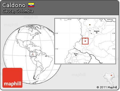 Blank Location Map of Caldono