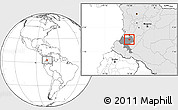 Blank Location Map of Caldono, highlighted country, highlighted parent region