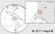 Blank Location Map of Caldono, highlighted country