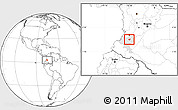 Blank Location Map of Caldono, highlighted parent region