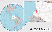 Gray Location Map of Caldono, highlighted country