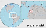 Gray Location Map of Caldono, highlighted parent region, within the entire country