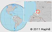 Gray Location Map of Caldono, highlighted parent region