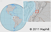 Gray Location Map of Caldono, hill shading