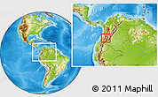 Physical Location Map of Caldono, within the entire country