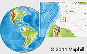 Physical Location Map of Caldono, highlighted country