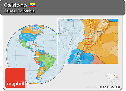 Political Location Map of Caldono
