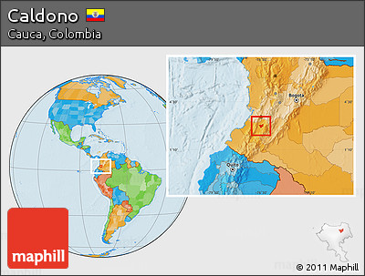 Political Location Map of Caldono