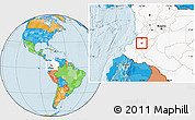 Political Location Map of Caldono, highlighted country