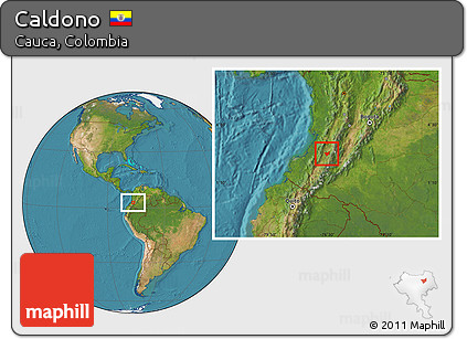 Satellite Location Map of Caldono
