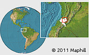 Satellite Location Map of Caldono, highlighted parent region