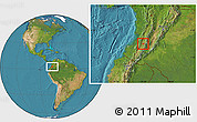Satellite Location Map of Caldono