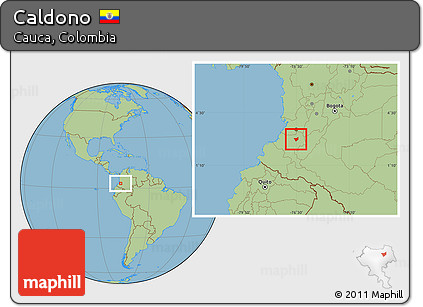 Savanna Style Location Map of Caldono