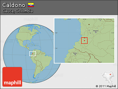Savanna Style Location Map of Caldono