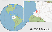 Savanna Style Location Map of Caldono, highlighted country