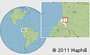 Savanna Style Location Map of Caldono, highlighted parent region