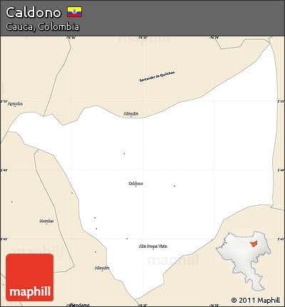 Classic Style Simple Map of Caldono