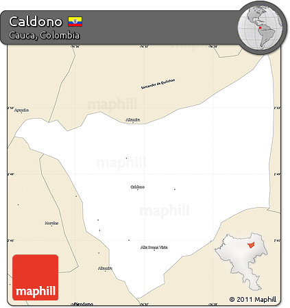 Classic Style Simple Map of Caldono