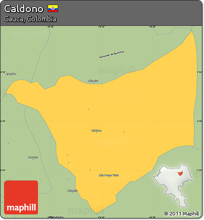Savanna Style Simple Map of Caldono