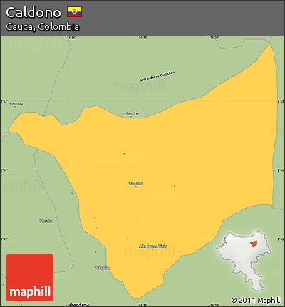 Savanna Style Simple Map of Caldono