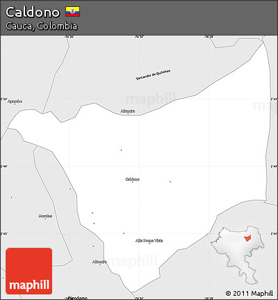 Silver Style Simple Map of Caldono