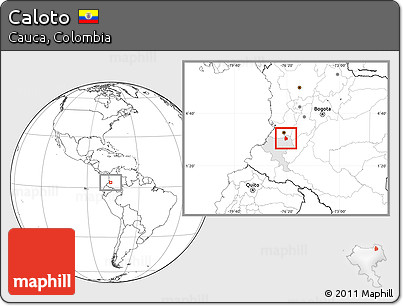 Blank Location Map of Caloto, highlighted parent region
