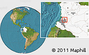 Satellite Location Map of Caloto, highlighted country, highlighted parent region