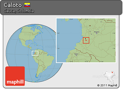 Savanna Style Location Map of Caloto