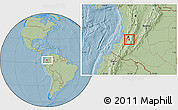 Savanna Style Location Map of Caloto, hill shading